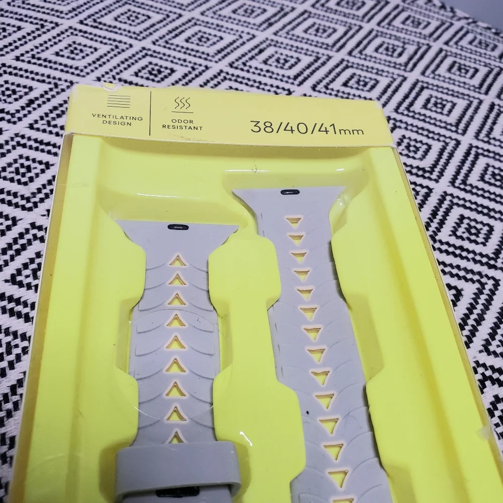 NEW Silicone Apple Watch Band 38mm 40mm 41mm Gray ALL IN MOTION Odor Resistant